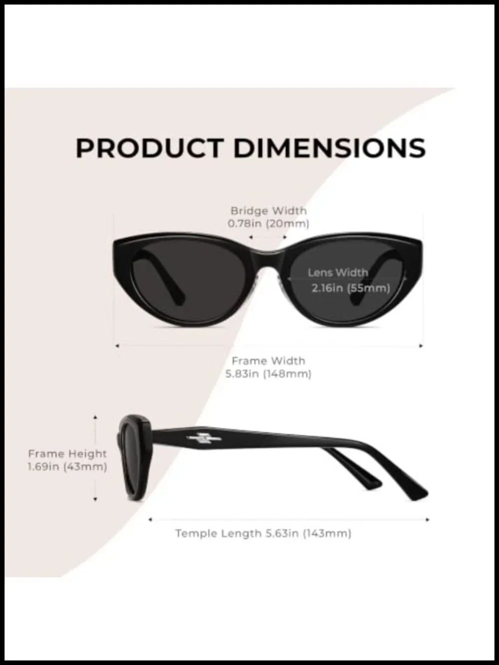 Retro Cat Eye Sunglasses with UV400 Protection, Polarized Nylon Lenses, Acetate